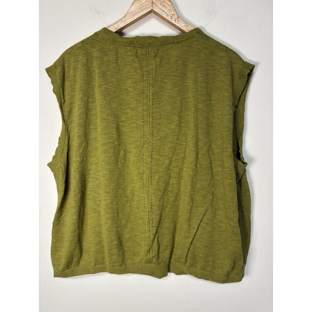 Fat Face Summer Knit Cardigan Vest Olive Green Size Us 18 Button Down - Picture 8 of 11